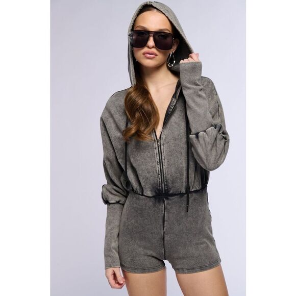 New! Mardie Mineral Wash French Terry Romper Out Of Stock L - Picture 1 of 6